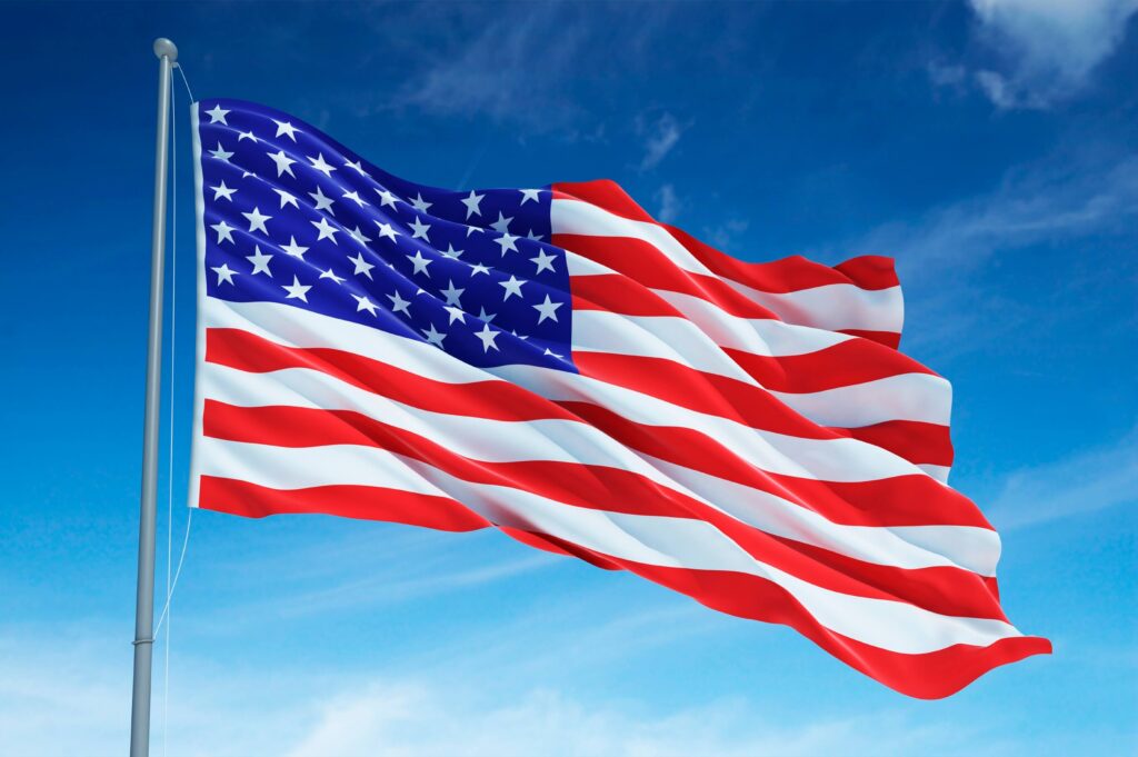 displaying american flag